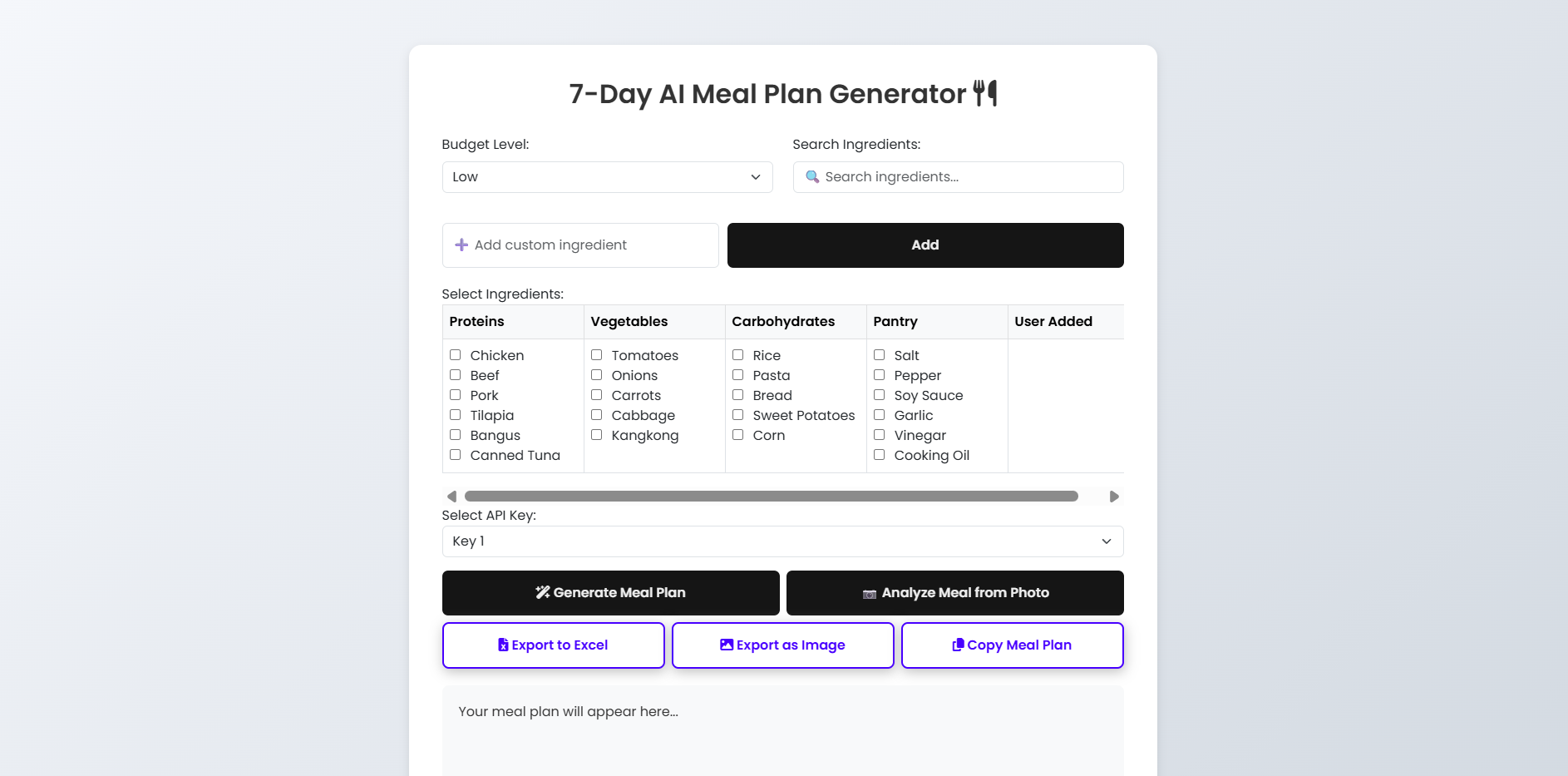 Meal Planner AI